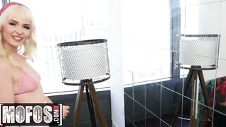 MOFOS - Slender lil blonde Lilly Bell deepthroats african penis