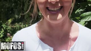 MOFOS - Dirty Addison Lee gets leashed up and blows point of view