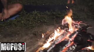 MOFOS - 2 girls share dick pov inside camping 3 way