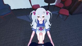 Giving Chiru Kondo a pov facial, then she bounces on your penis - Gal Gun Anime.