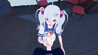 Giving Chiru Kondo a pov facial, then she bounces on your penis - Gal Gun Anime.