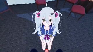 Giving Chiru Kondo a pov facial, then she bounces on your penis - Gal Gun Anime.