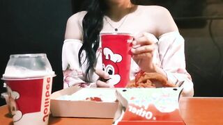 Mukbang gone wrong turned inside fellatio