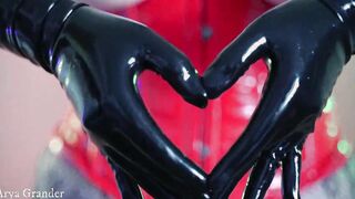 Rubber tease glamour huge gloves