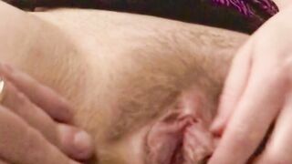 Rubbing my Bushy Cunt Close-Up, American Mom 08