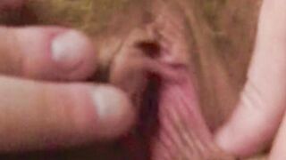 Rubbing my Bushy Cunt Close-Up, American Mom 08