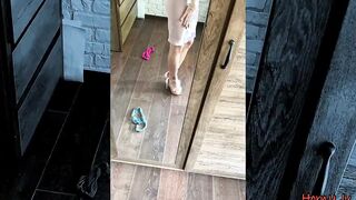 Trying on lingerie before the party