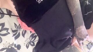 Gothic hoe ejaculates home sex tape