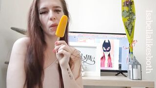 Skank sucking off on a popsicle