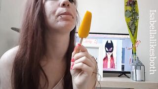 Skank sucking off on a popsicle