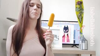 Skank sucking off on a popsicle