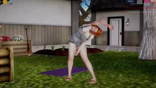 Spying on my stepmom with long melons pissing into WC.