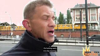 PublicSexDate - Slutty Hipster Mariella Sun Blows Stranger's Penis into Outside