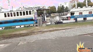 PublicSexDate - Slutty Hipster Mariella Sun Blows Stranger's Penis into Outside