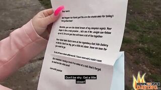 PublicSexDate - Slutty Hipster Mariella Sun Blows Stranger's Penis into Outside