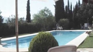 Homemade African - Dick Craving babe Colette Nailed By Ebony Penis Poolside!