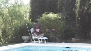 Homemade African - Dick Craving babe Colette Nailed By Ebony Penis Poolside!