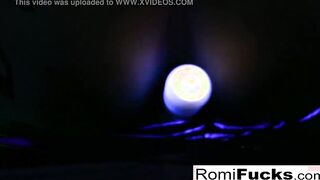 Romi Rain plays with a disco ball before stuffing toying her cunt