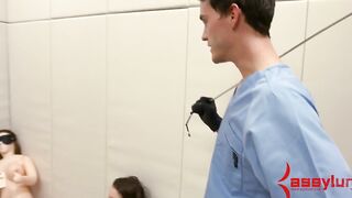 Eighteen has hard anal sex inside MMF threeway humiliation