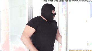 The policeman gave milk to the thief with his long nipples and banged! fiercely