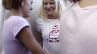Slim 18 year old lesbians into lesbo shower sex tape