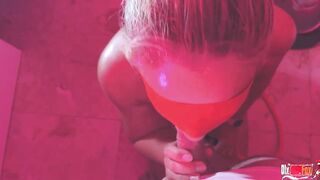 Point Of View Smoking cougar Stepmom Deepthroats and Gets Cum into Mouth