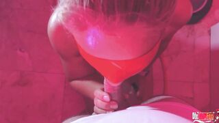 Point Of View Smoking cougar Stepmom Deepthroats and Gets Cum into Mouth