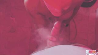 Smoking oral sex hoe takes huge cummed inside mouth