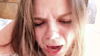 Her first painful anal - Painal - Cum on her asshole