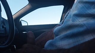 Dickflash for a old lady at the truck stop on concealed web cam
