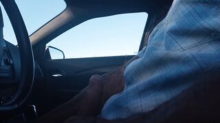 Dickflash for a old lady at the truck stop on concealed web cam