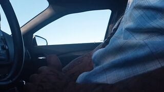 Dickflash for a old lady at the truck stop on concealed web cam