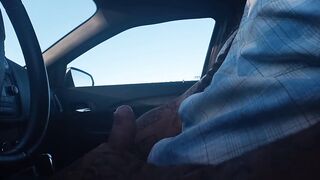 Dickflash for a old lady at the truck stop on concealed web cam