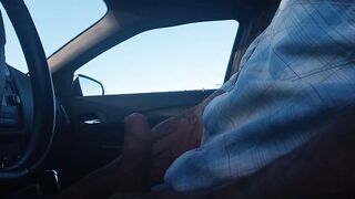 Dickflash for a old lady at the truck stop on concealed web cam
