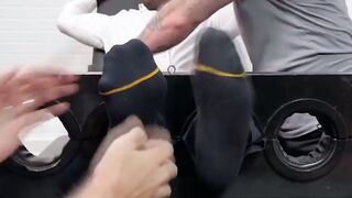 FootFrenzyFury.com  Bearded Beast Squirms Under Dominant Hunks Toe Torture