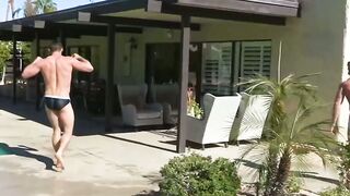 Sweaty athletic jocks take the plunge  plus bisexually raunchy sex