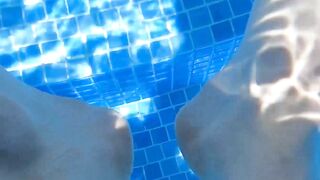 Sultry Serenade by the Pool  Petite Kate Quinn Takes Your Breath Away