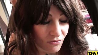 Lusty Londoner Takes on the Beast A Cumgreso in Mouth