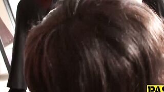 Lusty Londoner Takes on the Beast A Cumgreso in Mouth