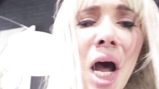 Universal Gratitude Blonde babe goes wild on my colossal black monster