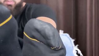 SoleMatesXXX.com   Bearded Bronx Blasts Off in SweatSoaked Solo Foot Frenzy