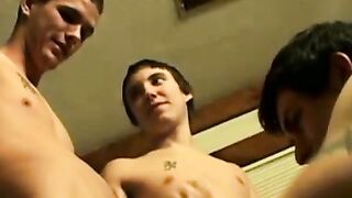Threeway Tease Straight Buddies Cain and Eli Seduce Blinx with Fleshjack Frenzy