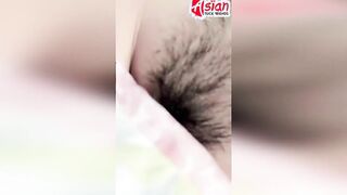 Close-up amateur Thai cunt rubbing