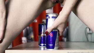 Tiffany ride on red bull cans and cum