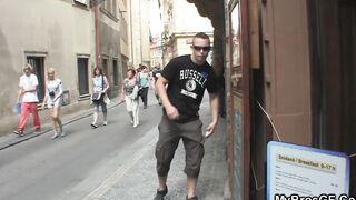 His blonde lover spreads legs for another man
