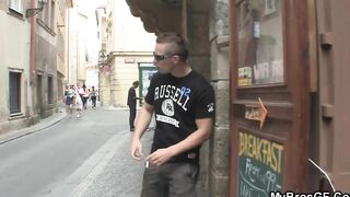 His blonde lover spreads legs for another man