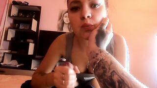 Blown and Jerked off to her Stepbrother after Work