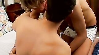 Twink sucks a cock before being screwed hard from behind