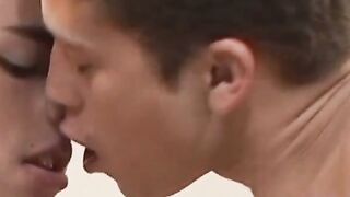 OTBXXX.com - Latino twink cums hard while getting his tight ass drilled after deep si