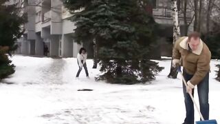 Backyard porn video – Blizzard of Passion A Steamy Snow Day Seduction